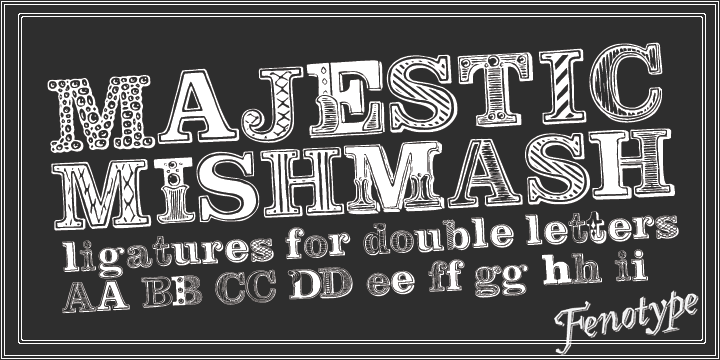 Пример шрифта Majestic Mishmash #1